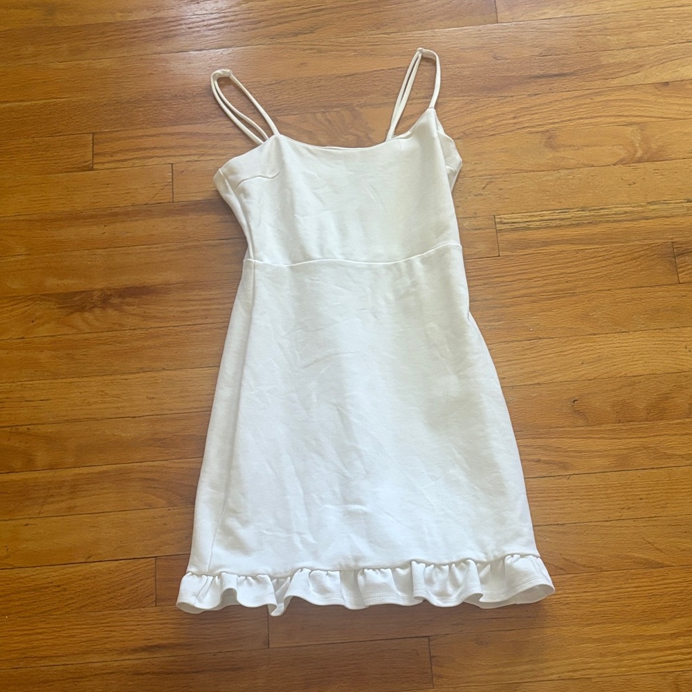 Lulus Ruffle Hem White Dress